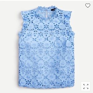 JCrew mockneck top in embroidered eyelet